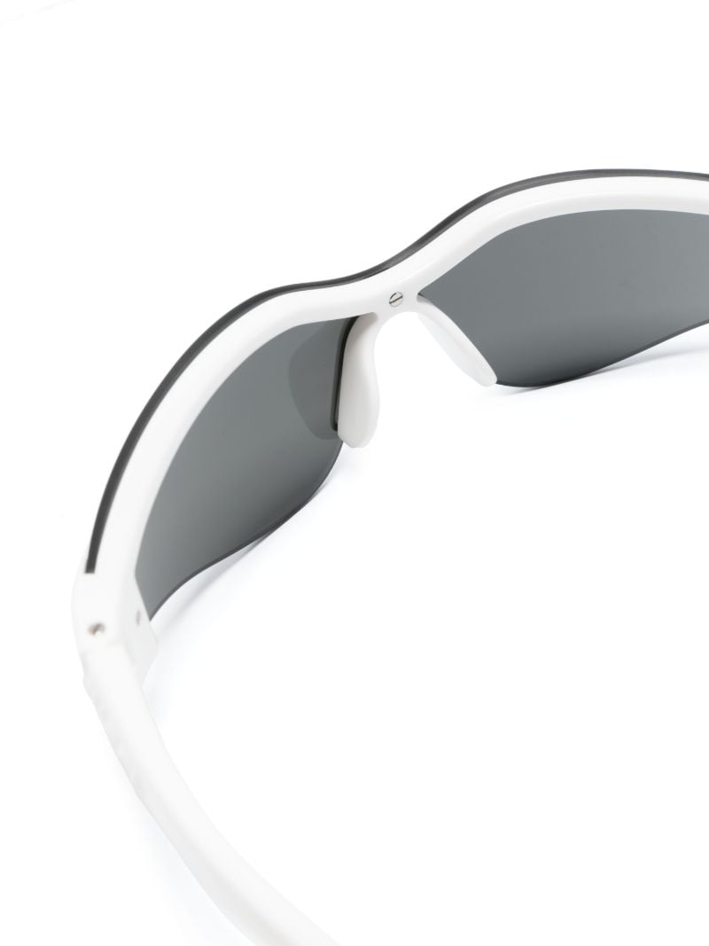 White Rimless Shield-frame Sunglasses