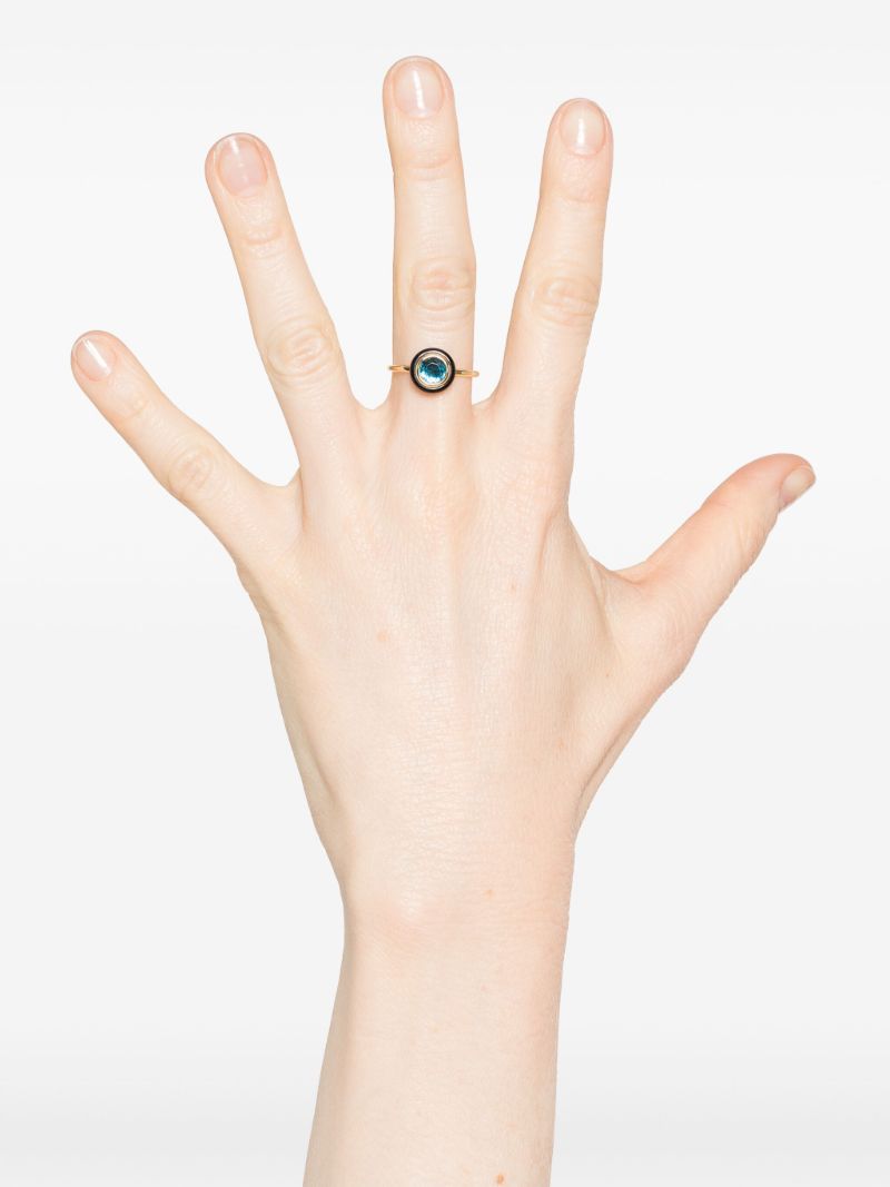 18k Yellow Gold Chakra Frames Topaz Ring