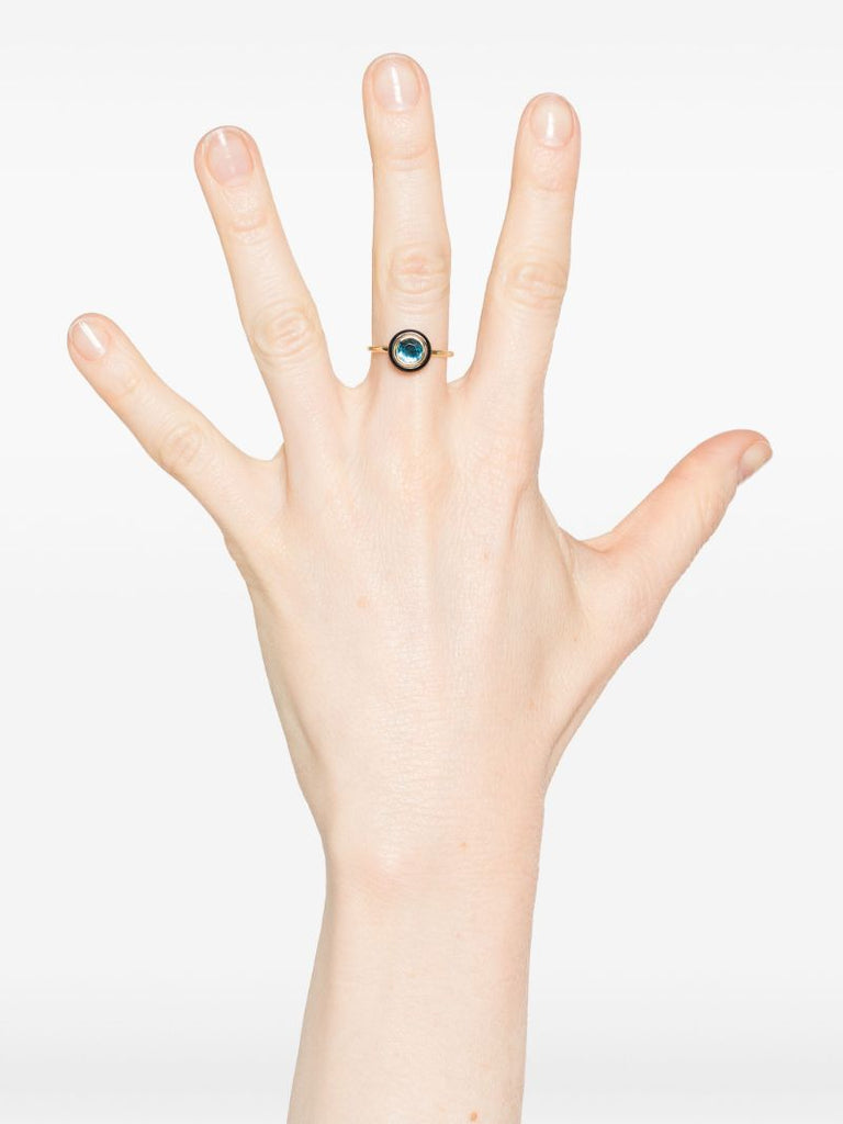 18k Yellow Gold Chakra Frames Topaz Ring