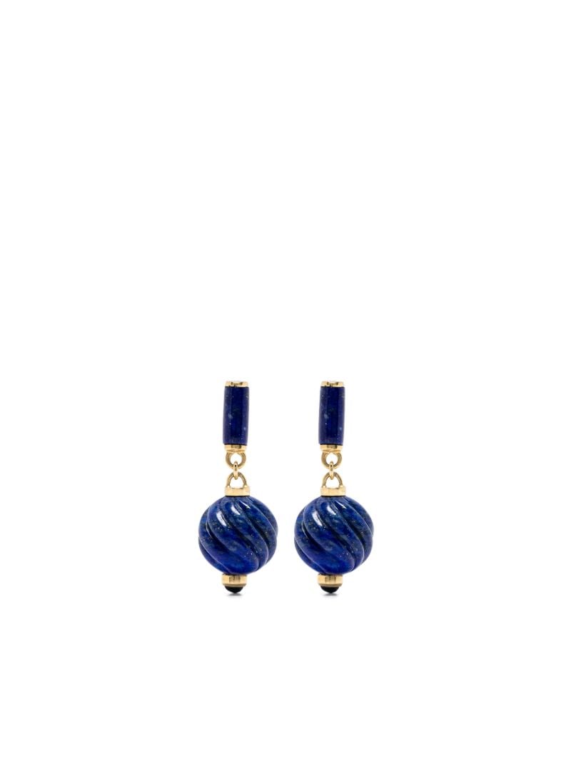 18k Yellow Gold Mari Sapphire and Lapis Lazuli Drop Earrings