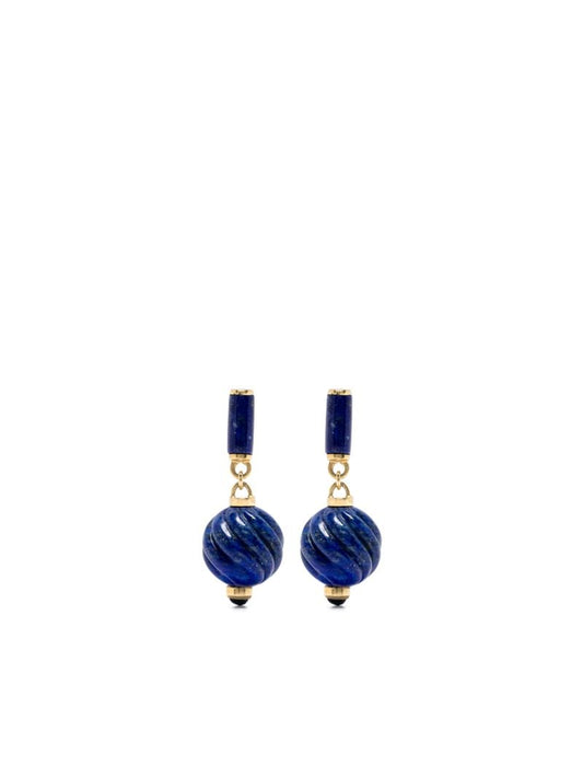 18k Yellow Gold Mari Sapphire and Lapis Lazuli Drop Earrings