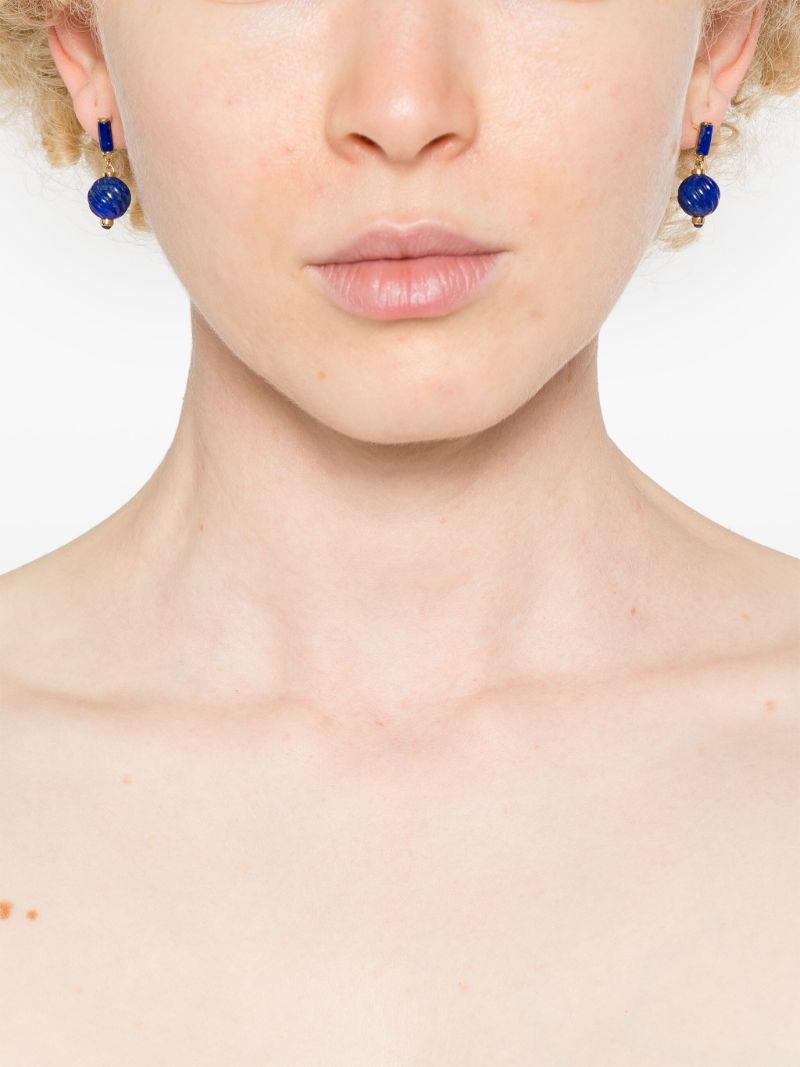 18k Yellow Gold Mari Sapphire and Lapis Lazuli Drop Earrings