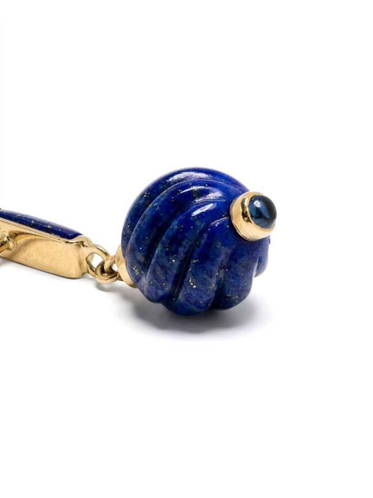 18k Yellow Gold Mari Sapphire and Lapis Lazuli Drop Earrings