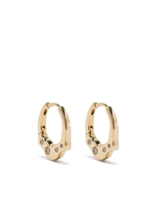 18k Yellow Gold Reishi Diamond Earrings