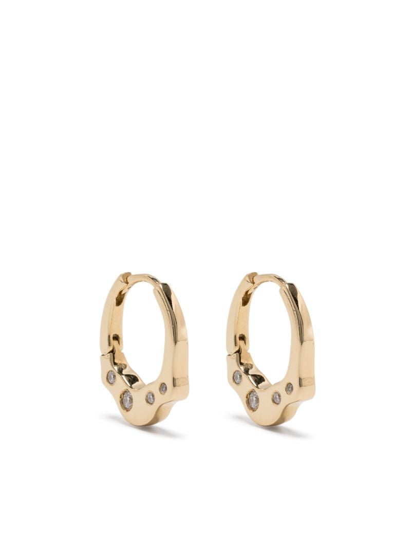 18k Yellow Gold Reishi Diamond Earrings