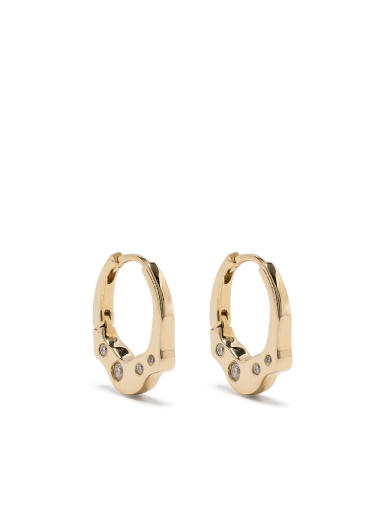 18k Yellow Gold Reishi Diamond Earrings