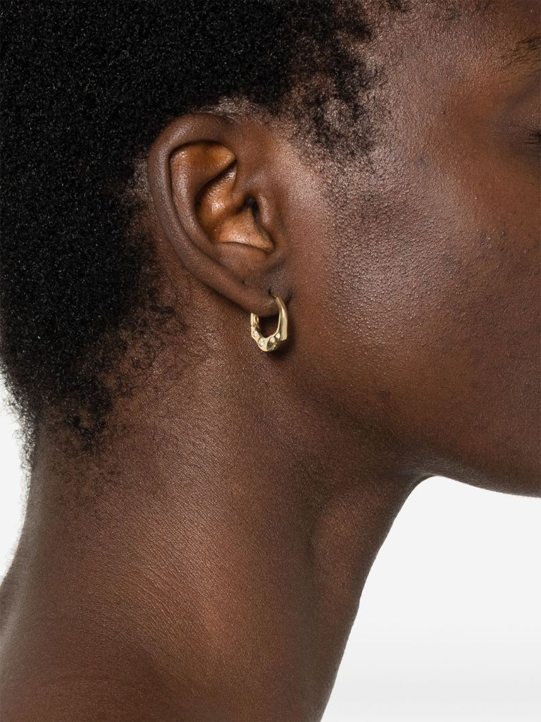 18k Yellow Gold Reishi Diamond Earrings