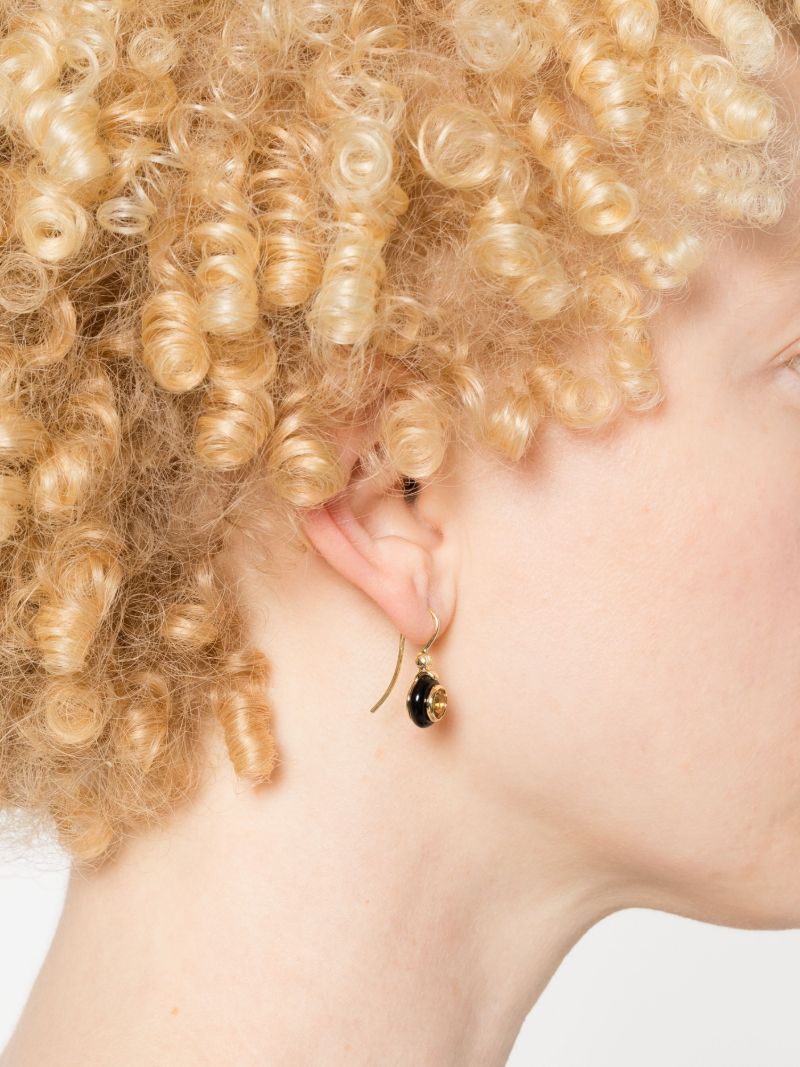 18k Yellow Gold Chakra Frames Citrine Drop Earrings