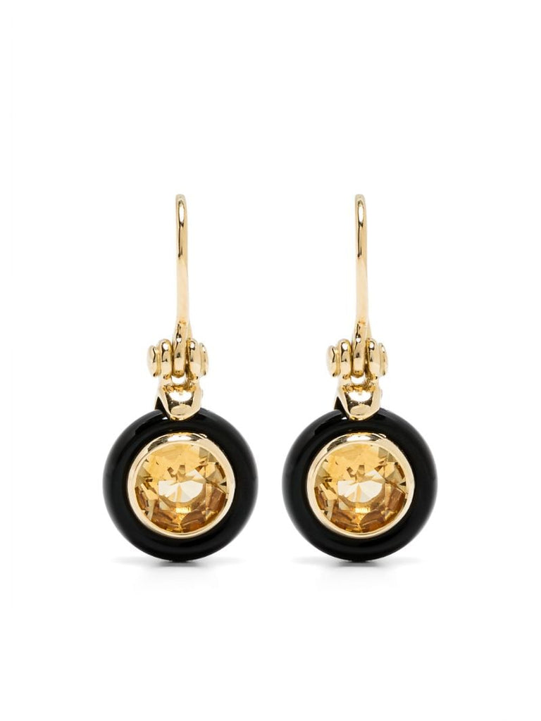 18k Yellow Gold Chakra Frames Citrine Drop Earrings