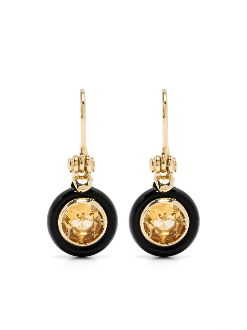 18k Yellow Gold Chakra Frames Citrine Drop Earrings