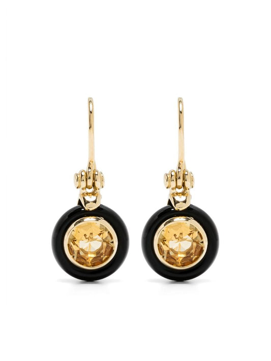 18k Yellow Gold Chakra Frames Citrine Drop Earrings