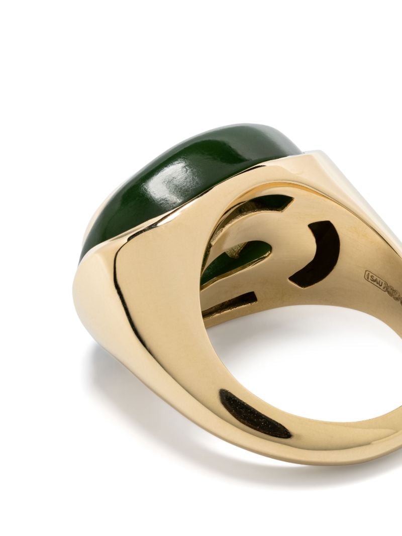 18k Yellow Gold Jade and Prasiolite Ring