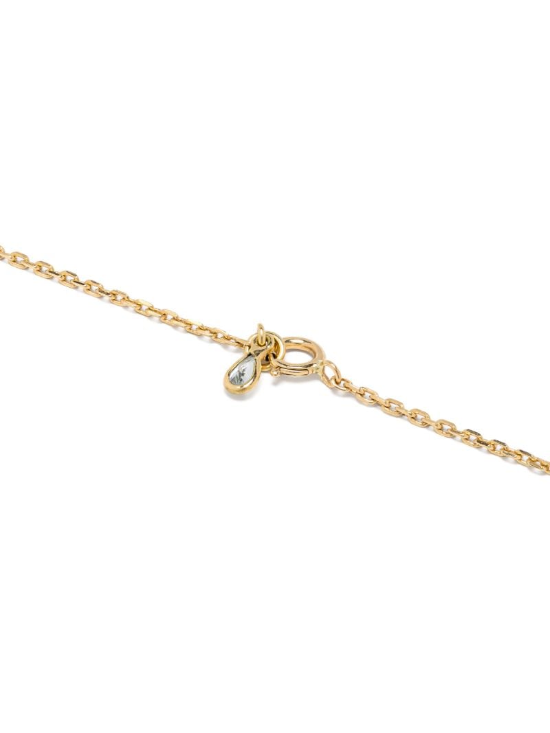 18k Yellow Gold Frame Emerald and Diamond Necklace