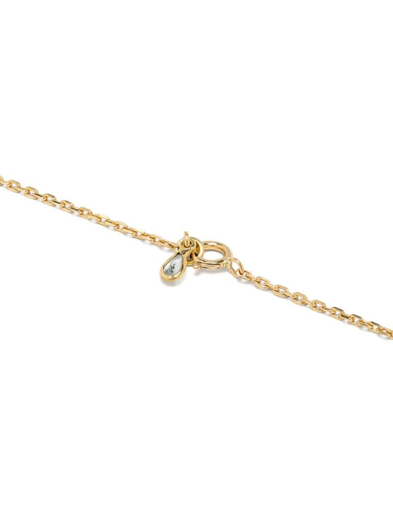 18k Yellow Gold Frame Emerald and Diamond Necklace