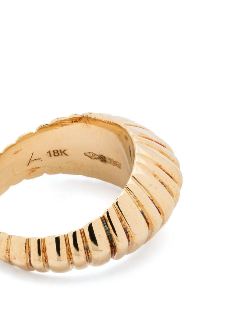 18k Yellow Gold Fluted Crescent Ring