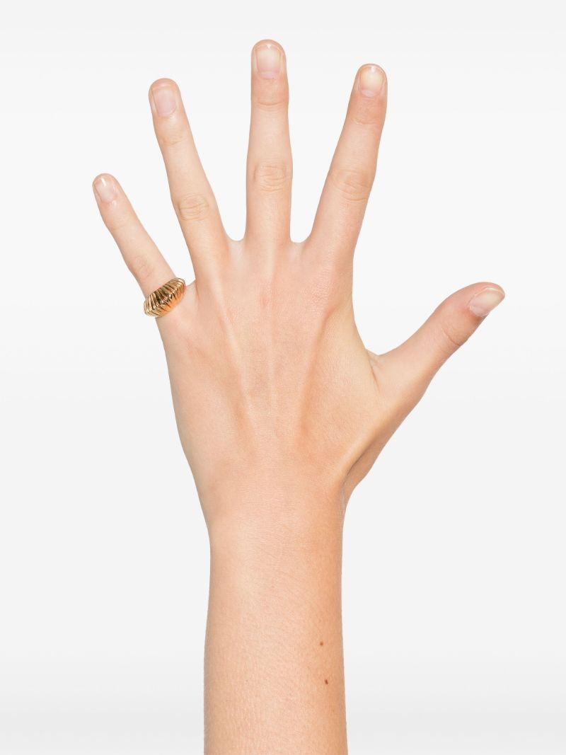 18k Yellow Gold Fluted Crescent Ring