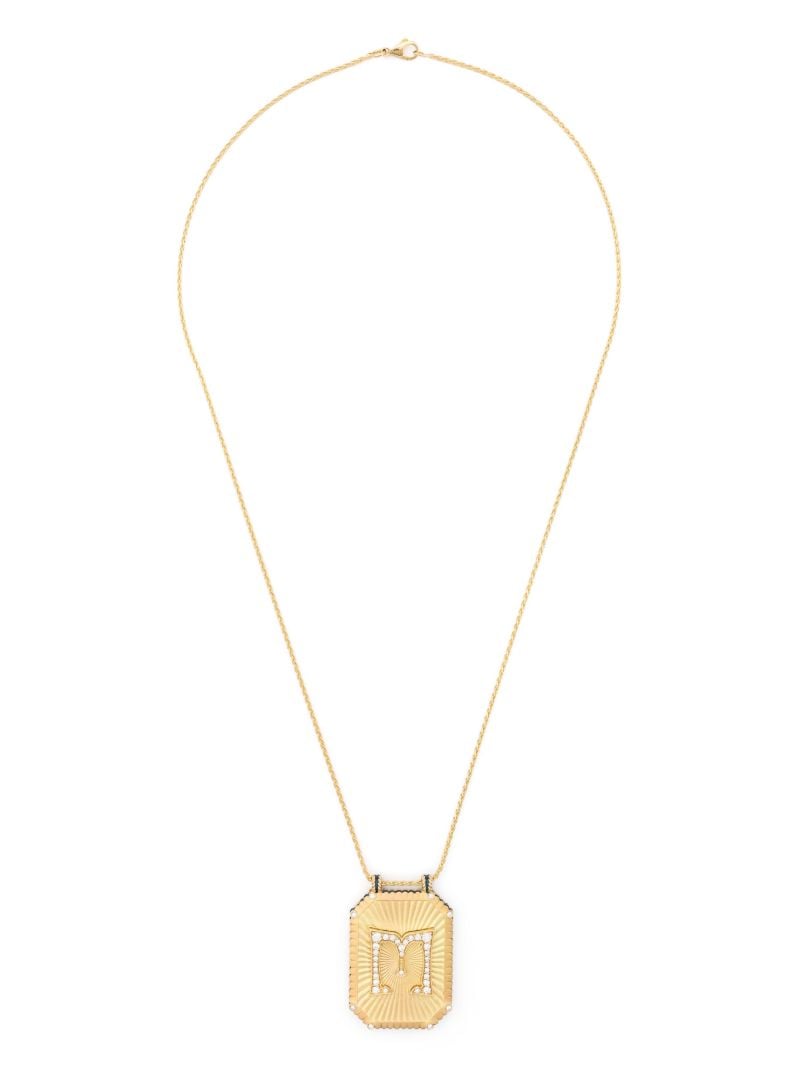 18k Yellow Gold M Scapular Pendant Necklace