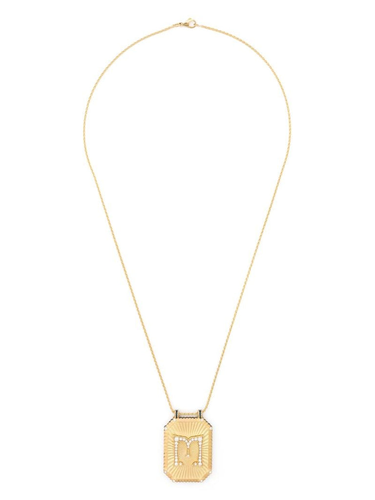 18k Yellow Gold M Scapular Pendant Necklace