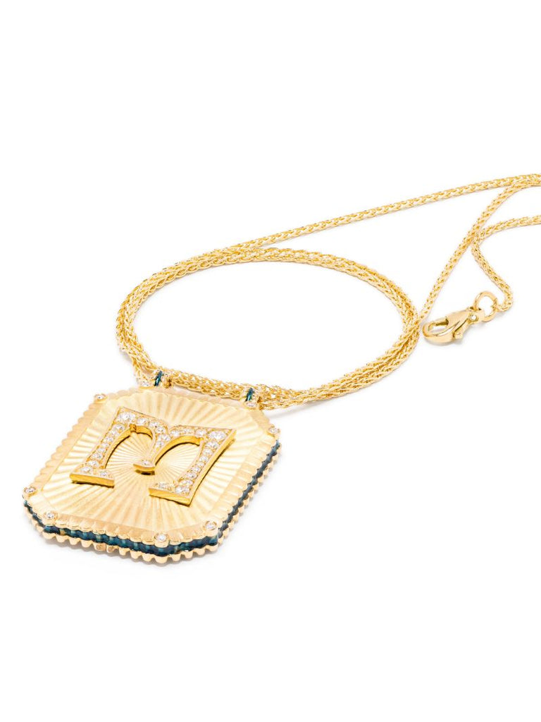 18k Yellow Gold M Scapular Pendant Necklace