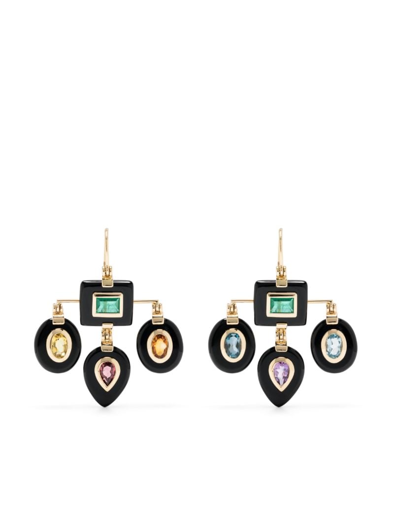 18k Yellow Gold 7 Chakras Earrings