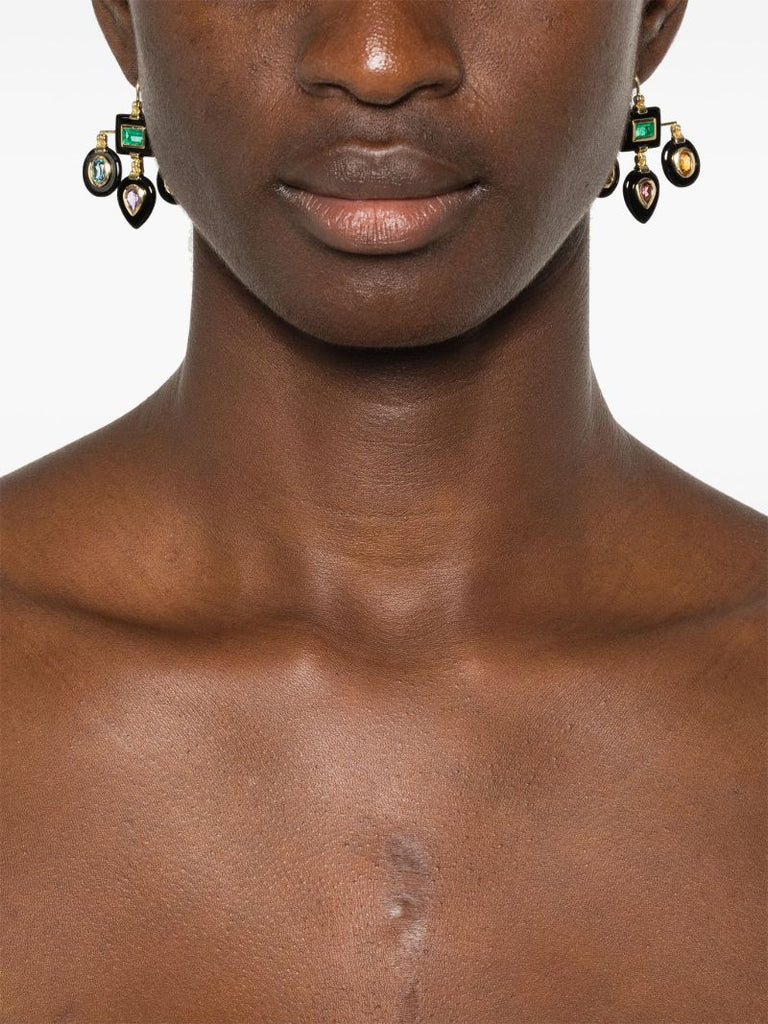 18k Yellow Gold 7 Chakras Earrings