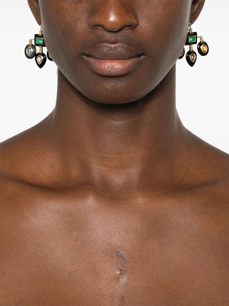 18k Yellow Gold 7 Chakras Earrings