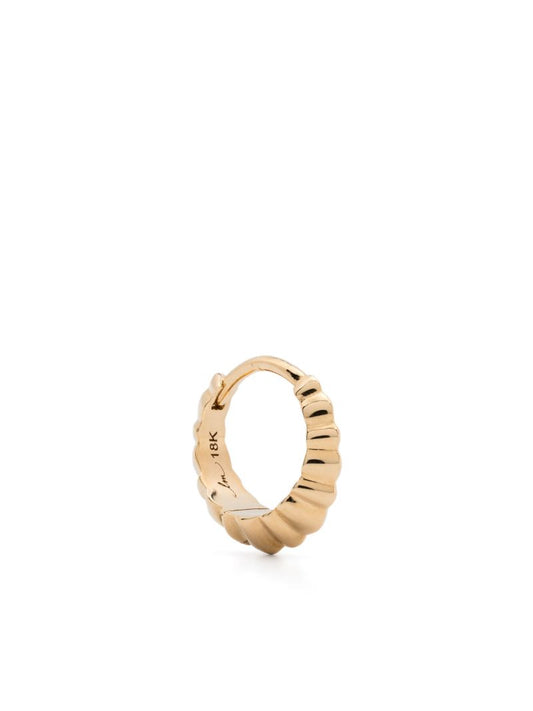 18k Yellow Gold Fluted Crescent Earring
