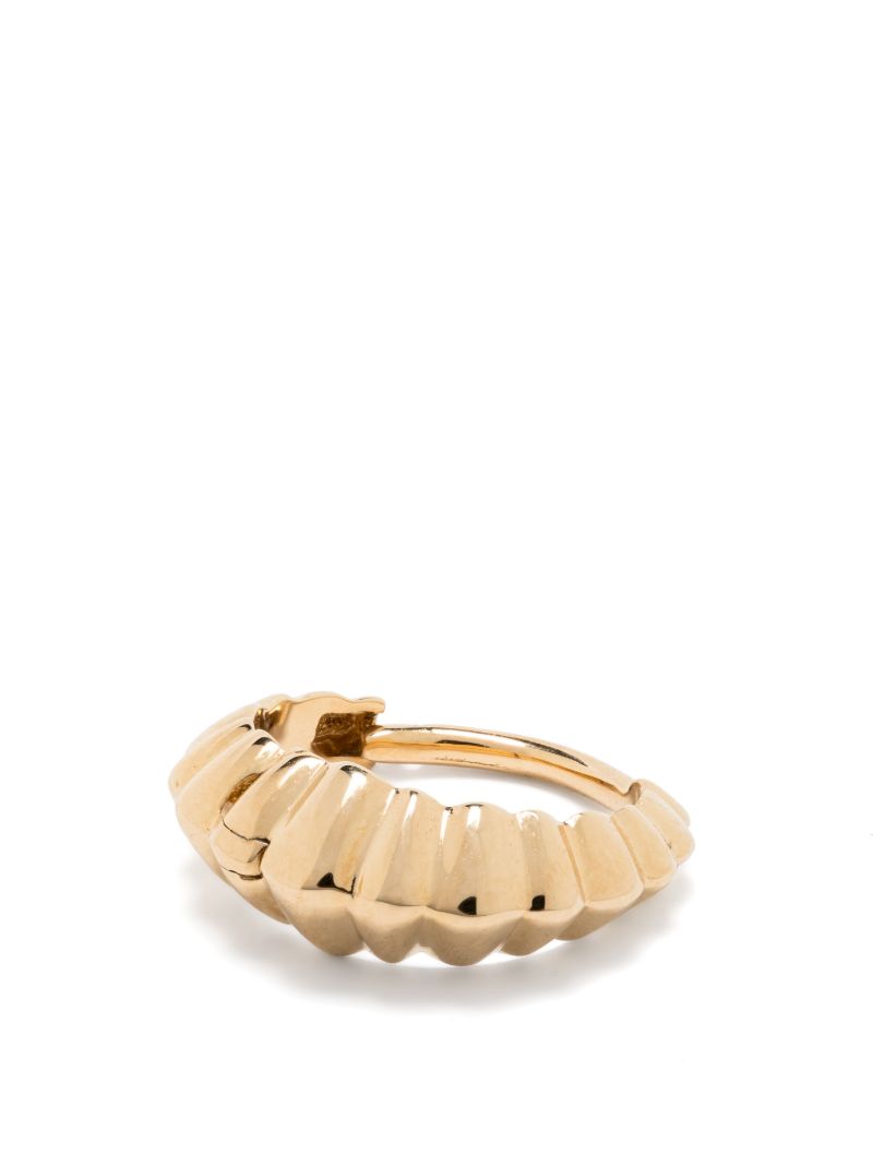 18k Yellow Gold Fluted Crescent Earring