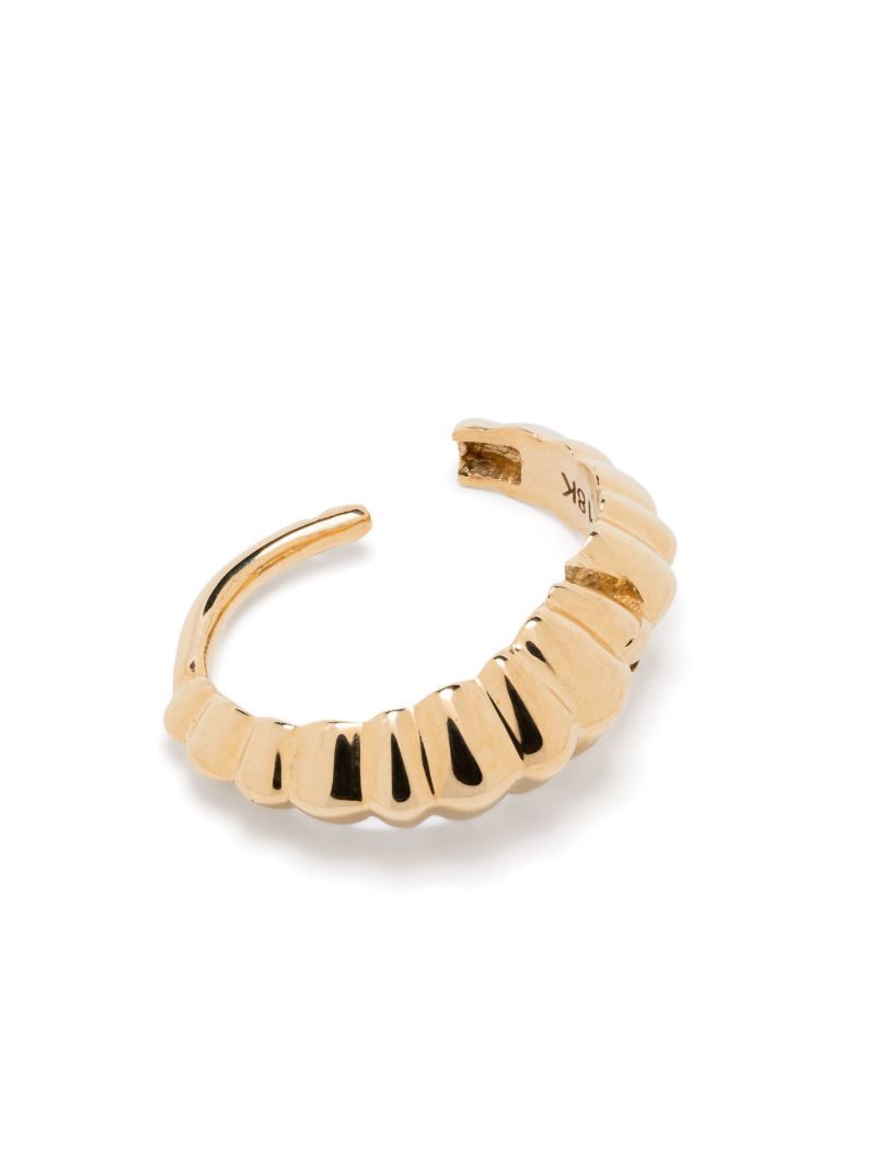 18k Yellow Gold Fluted Crescent Earring