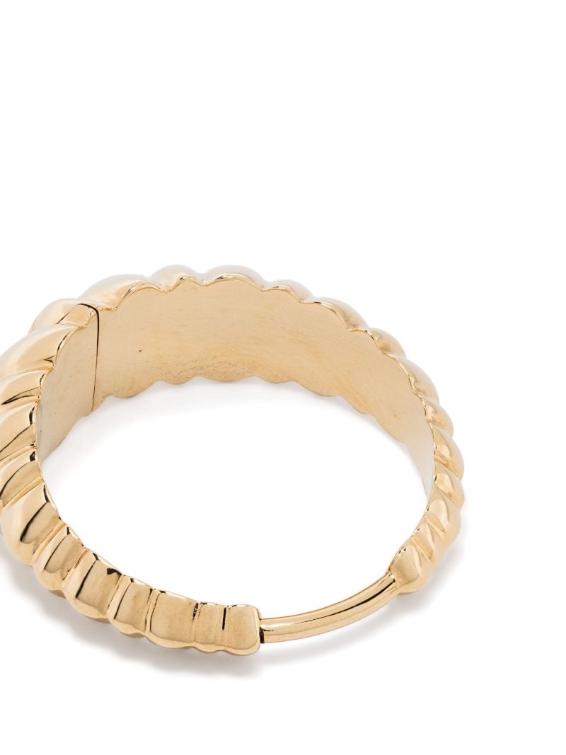 18k Yellow Gold Fluted Crescent Earring