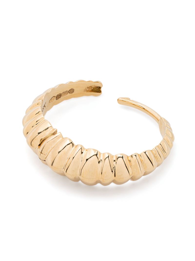 18k Yellow Gold Fluted Crescent Earring