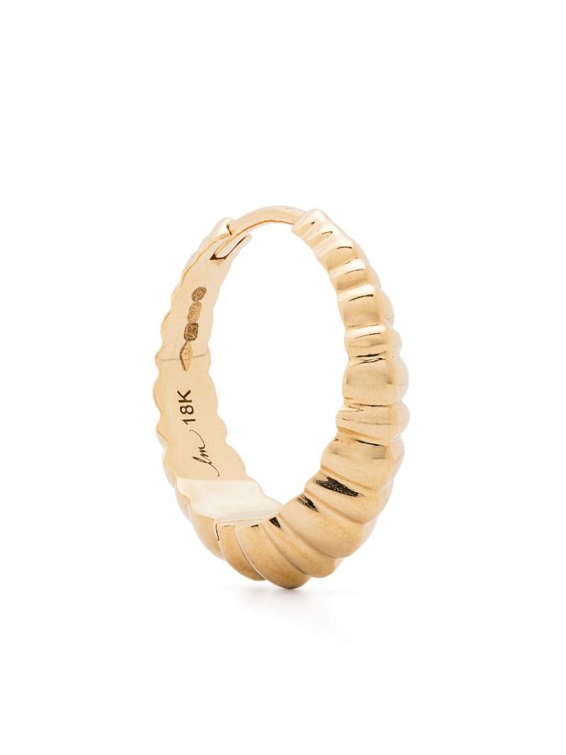 18k Yellow Gold Fluted Crescent Earring
