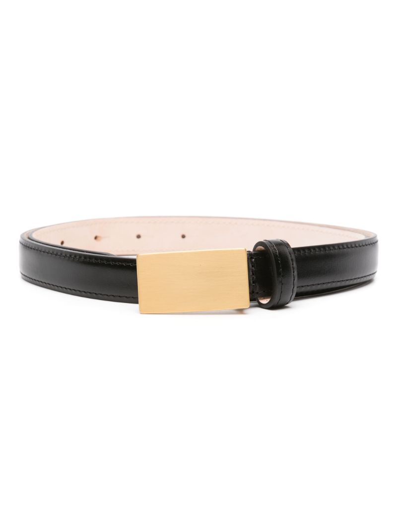 Black Signet Leather Belt