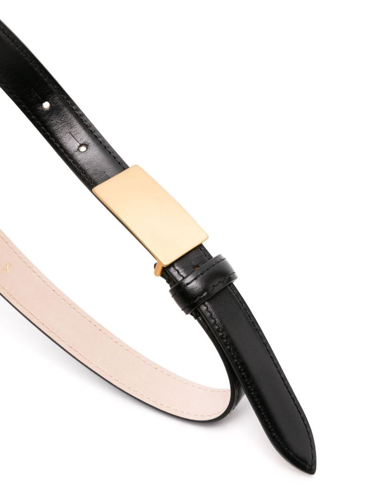 Black Signet Leather Belt
