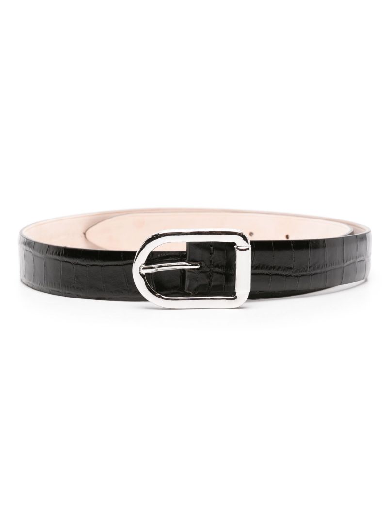 Black Mija Croco Leather Belt