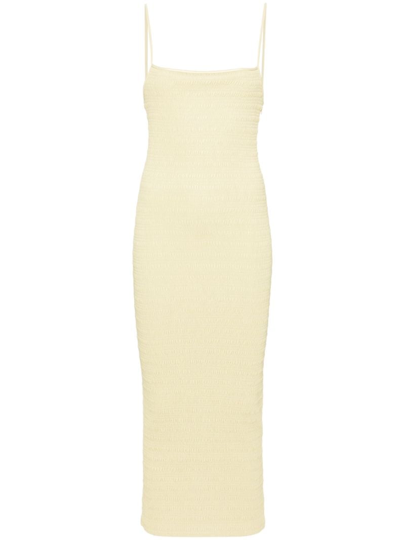 Yellow Barra Smocked Midi Dress