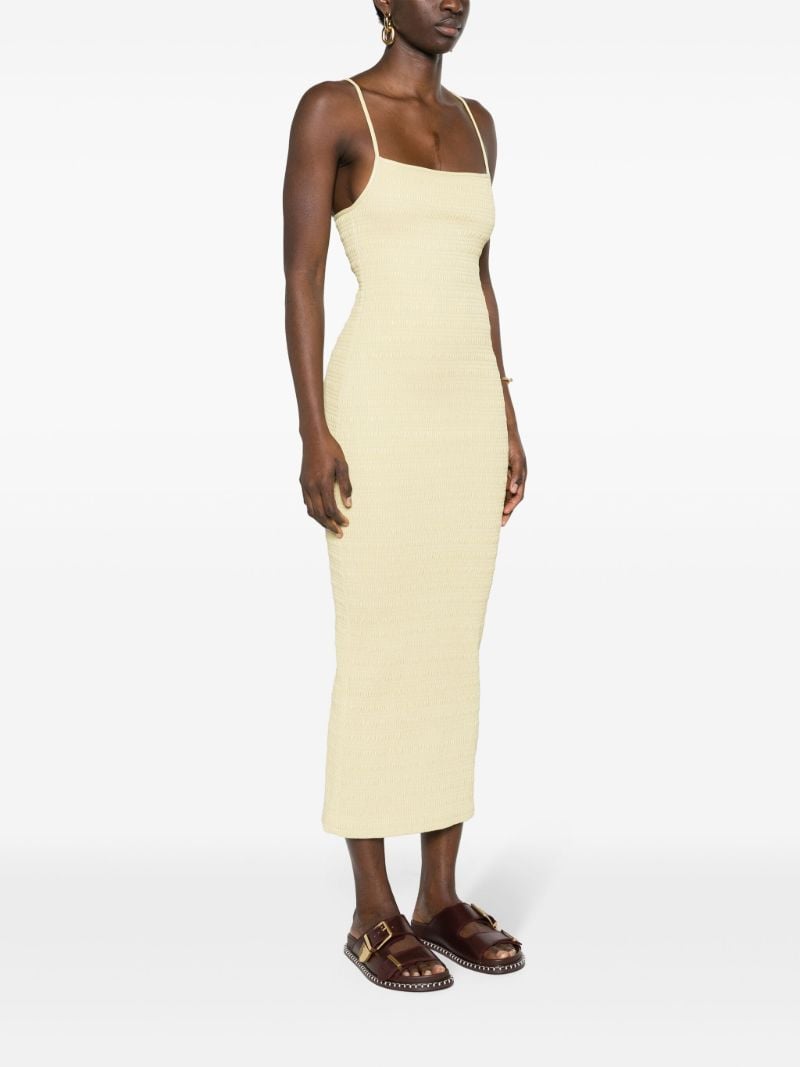 Yellow Barra Smocked Midi Dress