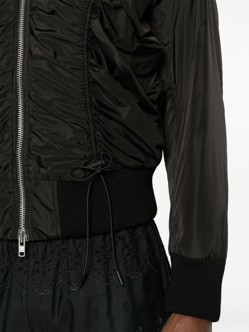 Black Ruched Bomber Jacket