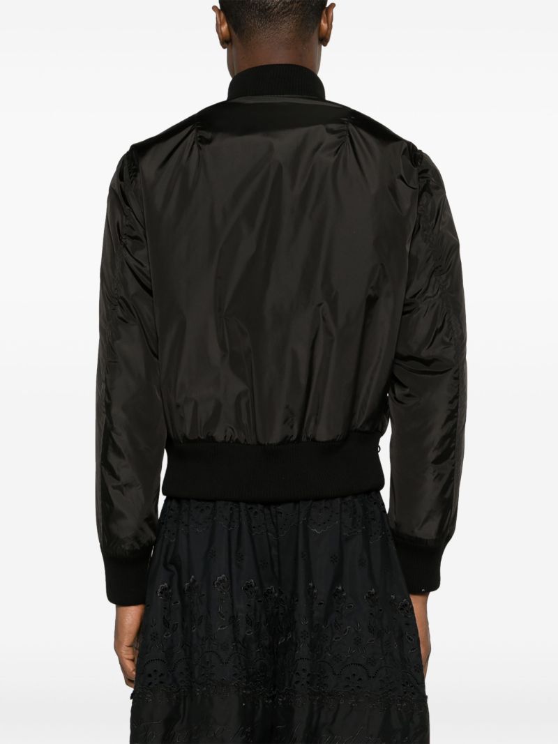Black Ruched Bomber Jacket