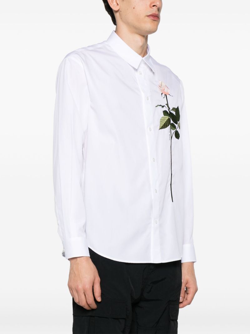 White Rose-embroidered Shirt