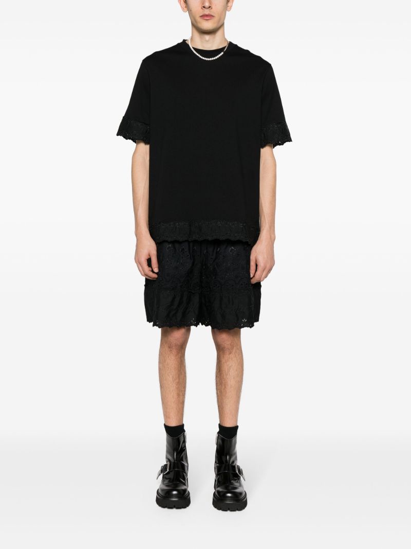 Black Broderie Anglaise Cotton Shorts