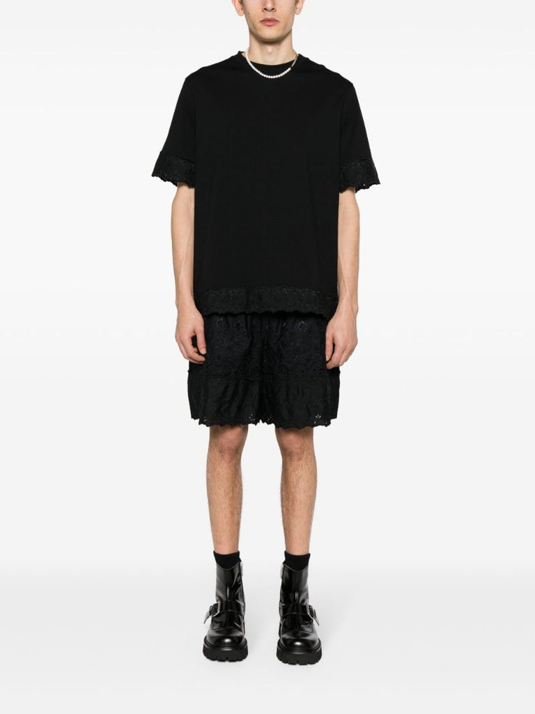Black Broderie Anglaise Cotton Shorts