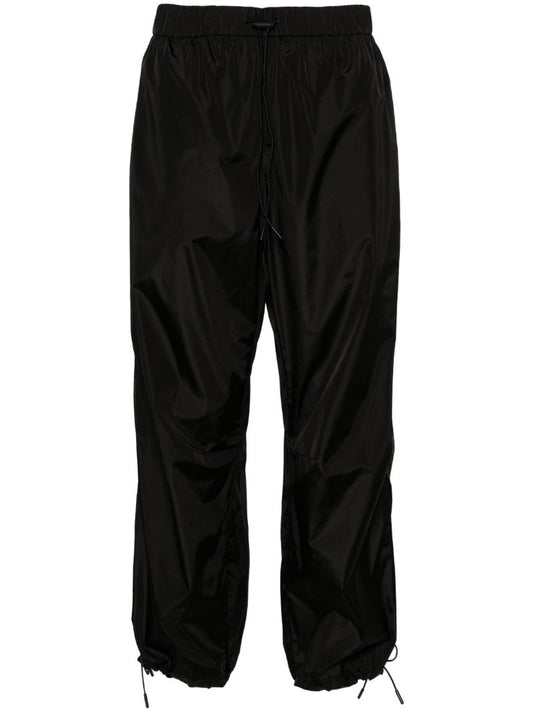 Black Drawstring Straight-leg Track Pants