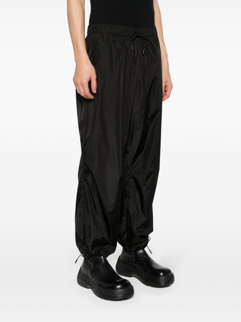 Black Drawstring Straight-leg Track Pants