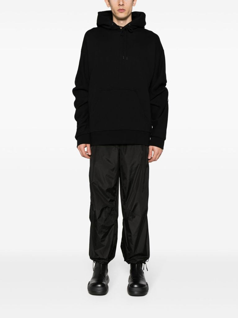 Black Drawstring Straight-leg Track Pants