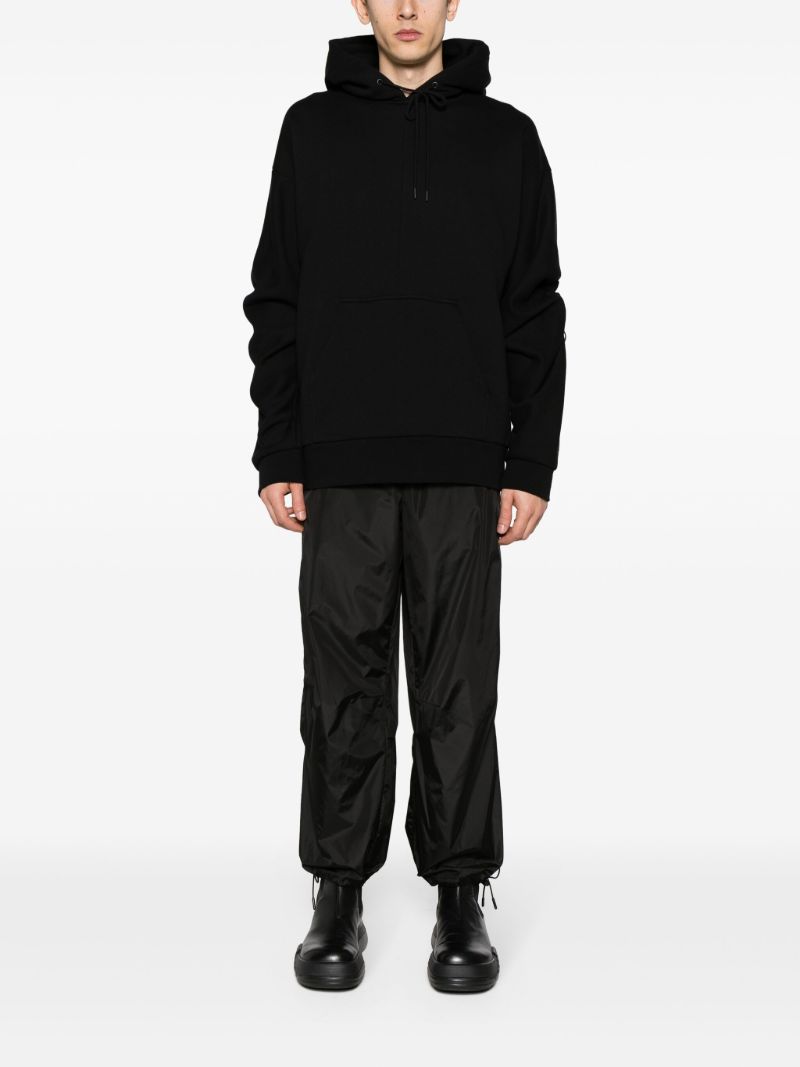 Black Drawstring Straight-leg Track Pants