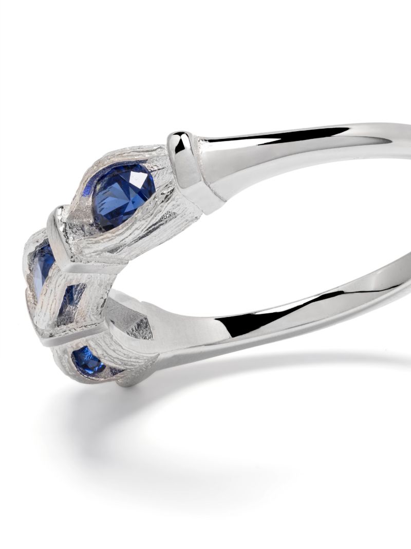 Sterling Silver Sacred Oak Sapphire Ring