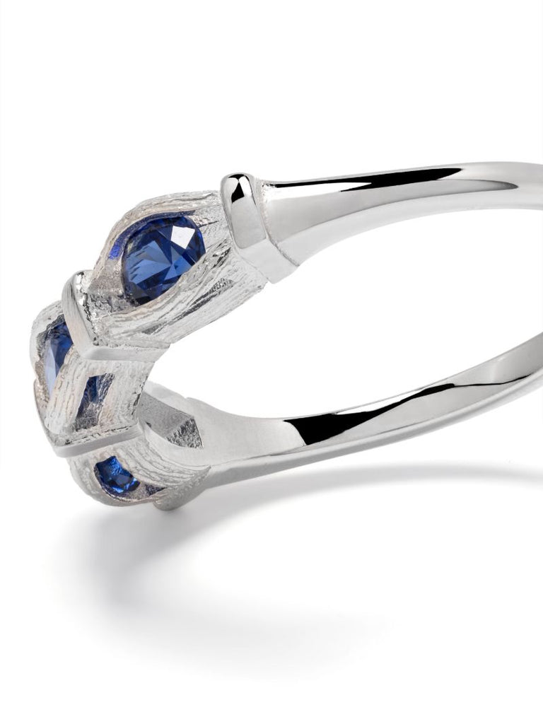 Sterling Silver Sacred Oak Sapphire Ring