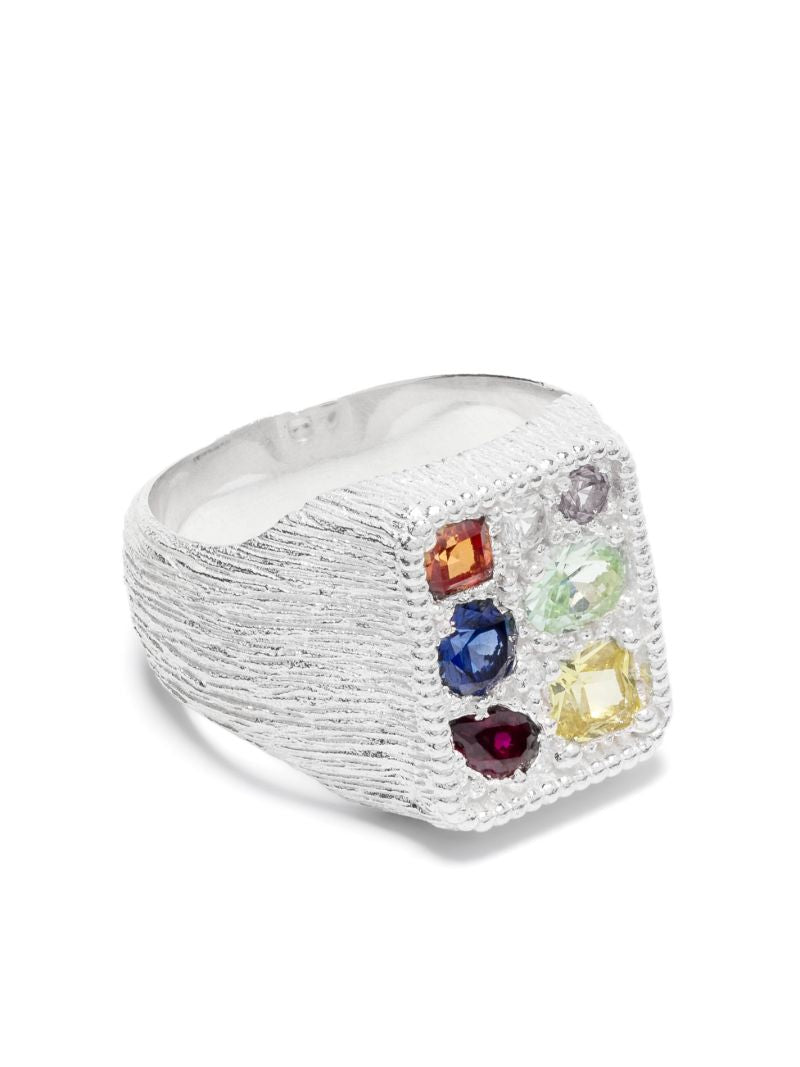 Sterling Silver Cottage Garden Sapphire Ring
