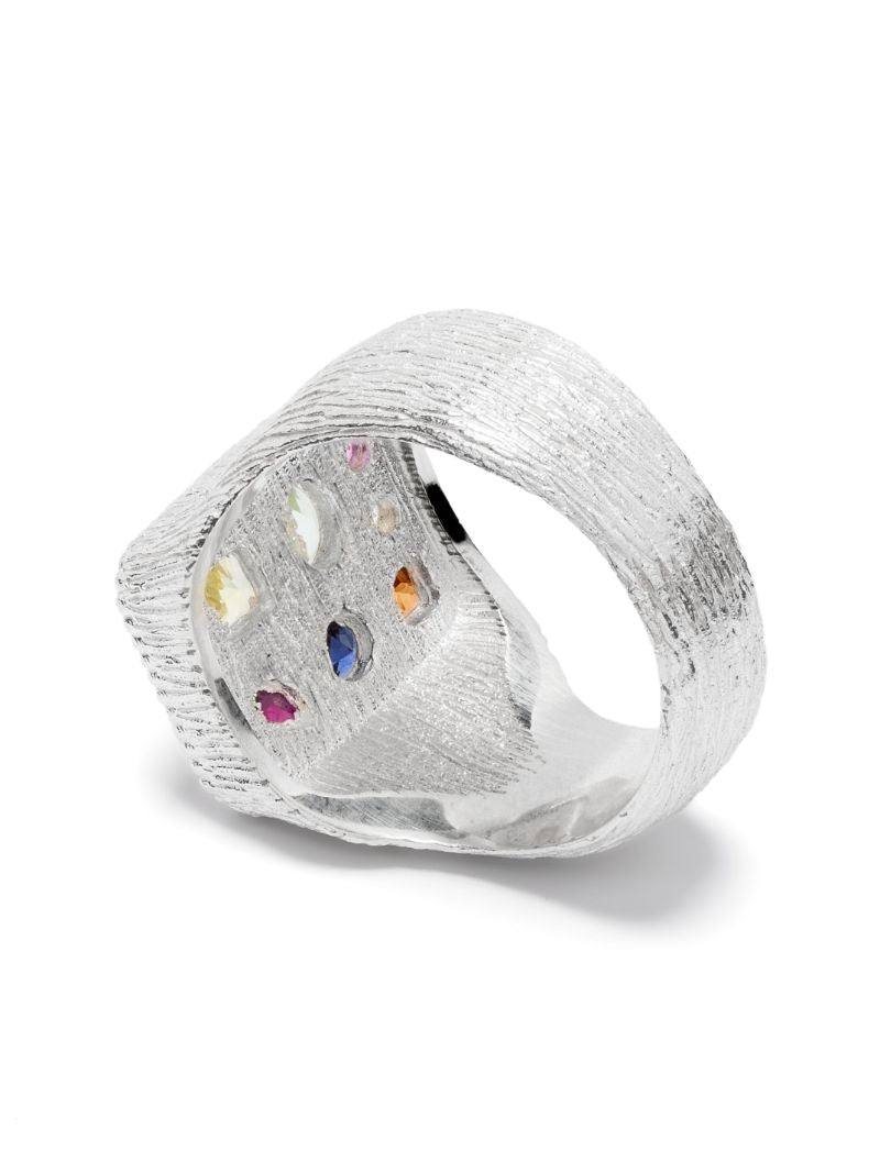Sterling Silver Cottage Garden Sapphire Ring